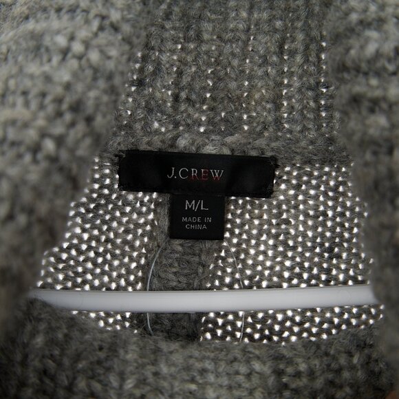 J. Crew Gray Relaxed Turtleneck Poncho Sweater Wool Mohair NWT Women's M/L - Picture 7 of 8